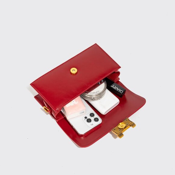 Women Leather Crossbody Bag Small Compact Designer Handbag Black - Picture 6 of 6